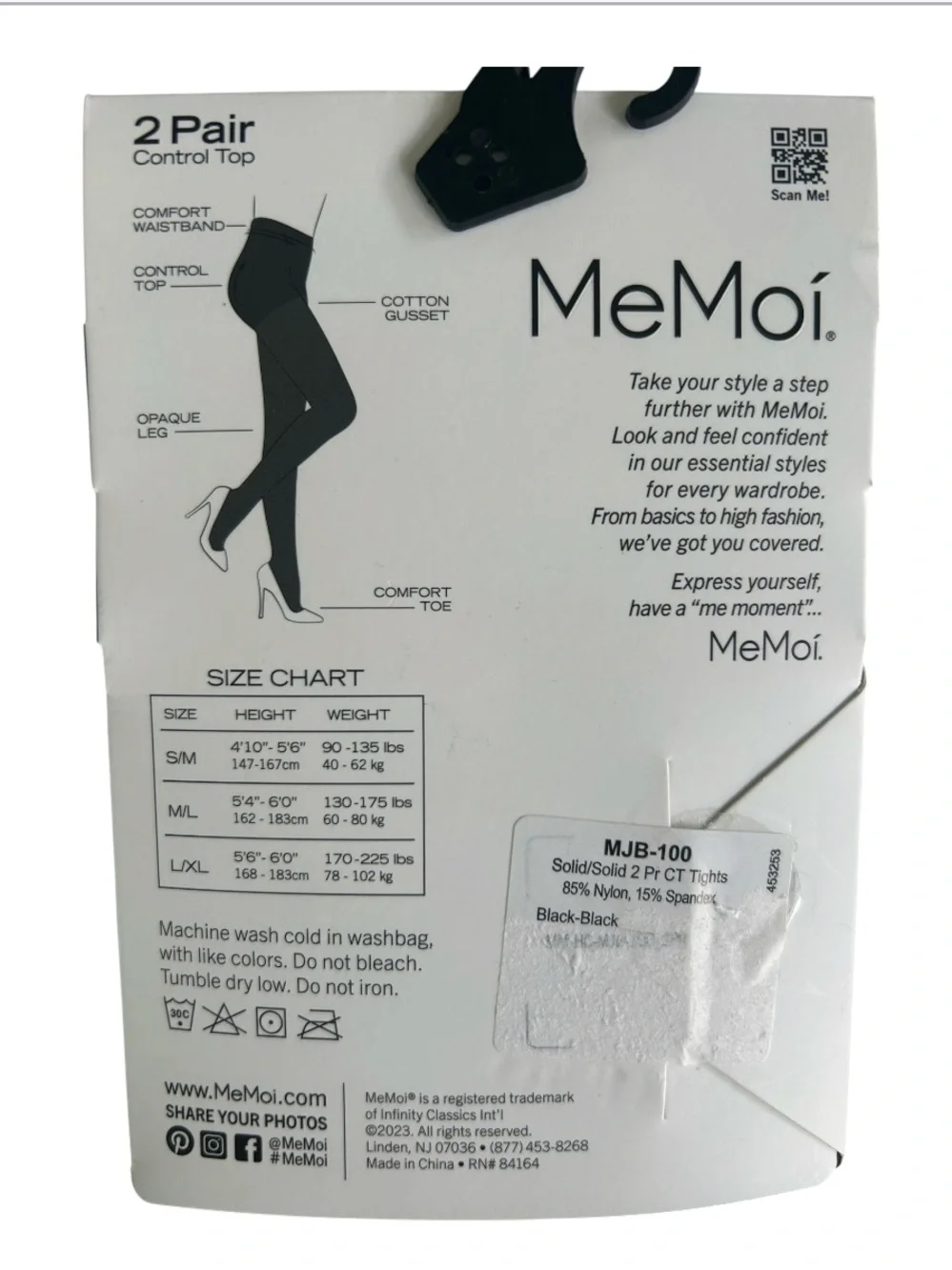 Black Control Top Opaque Tights